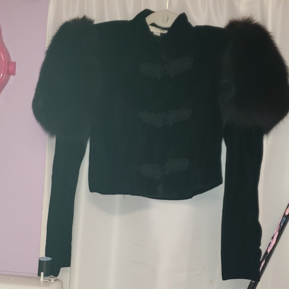 Vintage Victor Costa Velvet Fur Jacket